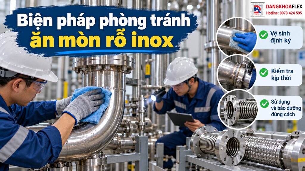 Vệ sinh kiểm tra đường ống inox nhằm hạn chế tích tụ muối chloride và phòng ngừa ăn mòn rỗ