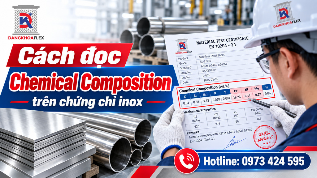 Cách đọc bảng Chemical Composition trên chứng chỉ inox