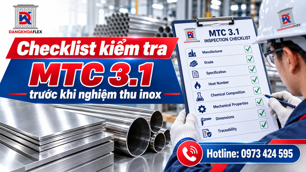 Checklist kiểm tra chứng chỉ MTC 3.1 trước khi nghiệm thu inox